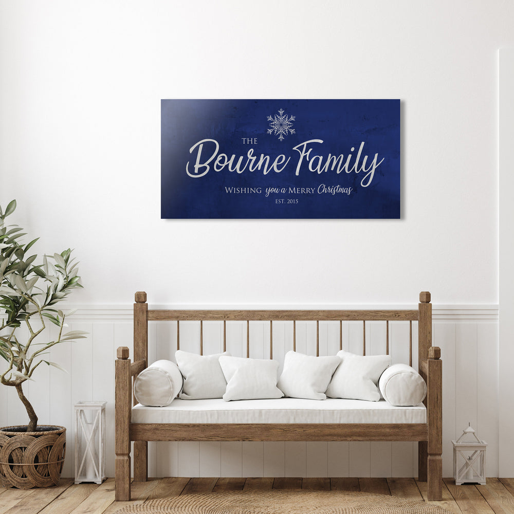 
                  
                    Last Name Sign, Snowflake Christmas Sign, Blue Christmas decor, Personalized Sign, Establsihed Sign,  Name Sign, Merry Christmas Sign
                  
                