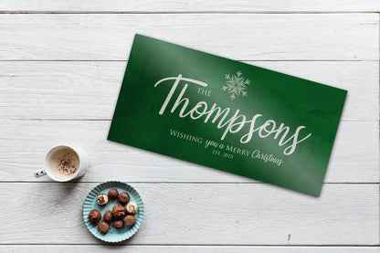 Merry Christmas Sign, Last Name Sign, Snowflake Sign, Green Christmas decor, Personalized Sign, Establsihed Sign, large holiday art, Rustic