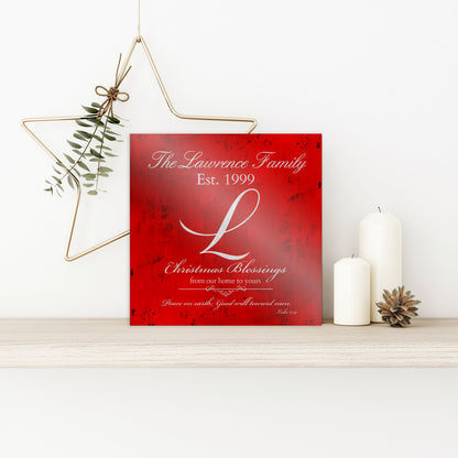 Christmas Sign, Holiday Wall Decor, Red Christmas Decor, Christmas, Family Gift, Established Sign, Last Name, Sign, Merry Christmas Sign