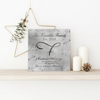 Rustic Silver, Farmhouse Christmas, Merry Christmas Sign, Family Gift, Christmas Sign, Holiday Wall Decor, Established Sign, Last Name, Sign
