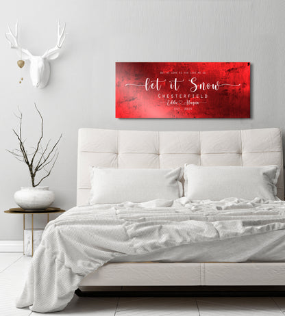 Let it Snow, Couple Gift, Tin Gift, 10 Year Anniversary, Tin gift, Christmas sign, With name, Holiday Sign, Est Sign, Wedding Gift, Winter