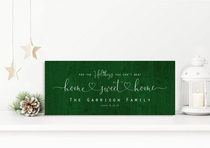 Christmas, Family sign, Home for the Holidays, Couple Gift, Wood Gift, 5 Year, Personalized, With name, Holiday Sign, Est Sign, Wedding gift