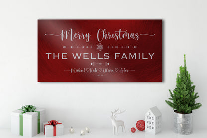Family Christmas Sign, Christmas, decor, heart name, Personalized Holiday Sign, Establsihed Sign, with Name, Name Sign, Merry Christmas Sign