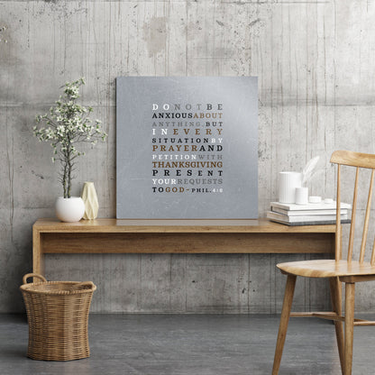 Philipians 4:6 , Do not be anxious about anything, Metal scripture sign, Tin, Inspirational, Religious, gift, Christian Decor, Encouraging