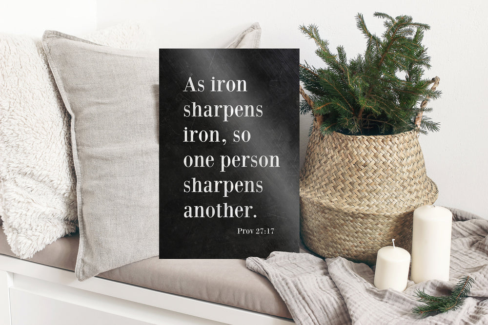 
                  
                    Proverbs 27:17, As Iron Sharpens Iron, Christian, Bible Verse, for, Him, Scripture, Sign, Subway, 6 Year Wedding, for Couple, Gift
                  
                