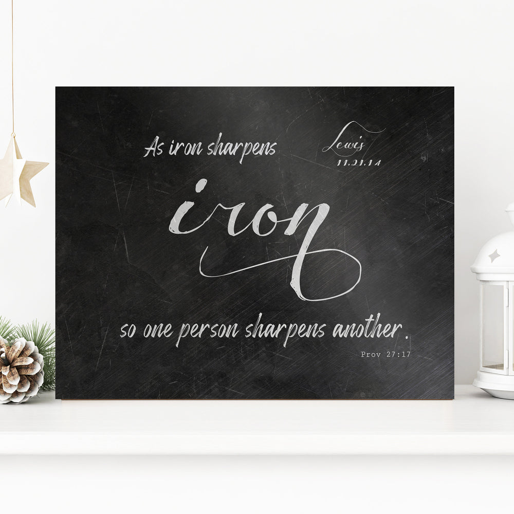 
                  
                    As Iron Sharpens Iron, Personalized, Gift for Her, Iron Gift, Monogrammed, Metal Sign, Scripture Sign, 6 Year Anniversary, Proverbs 27:17,
                  
                