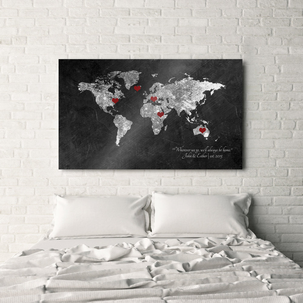 6 Year Anniversary Gift, World Map