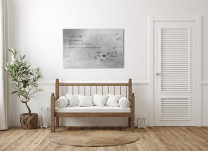 Rustic Song Lyric Sign, alternate angle, 10th anniversary tin