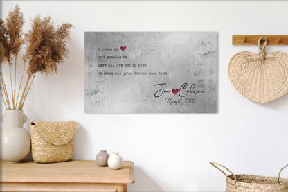 Rustic Song Lyric Sign, 10th anniversary tin song lyric wall art by Honeycomb Proverbs