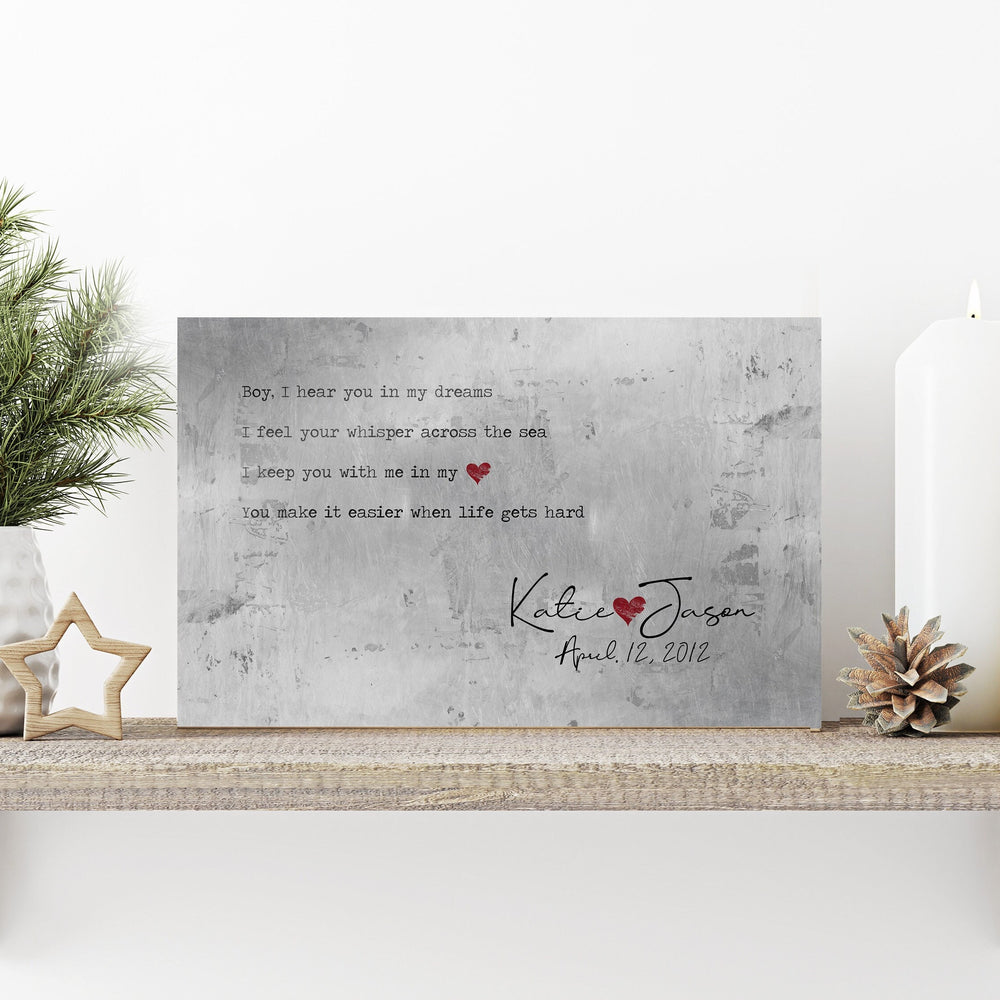 Lucky, Personalized Song Lyric Wall Decor