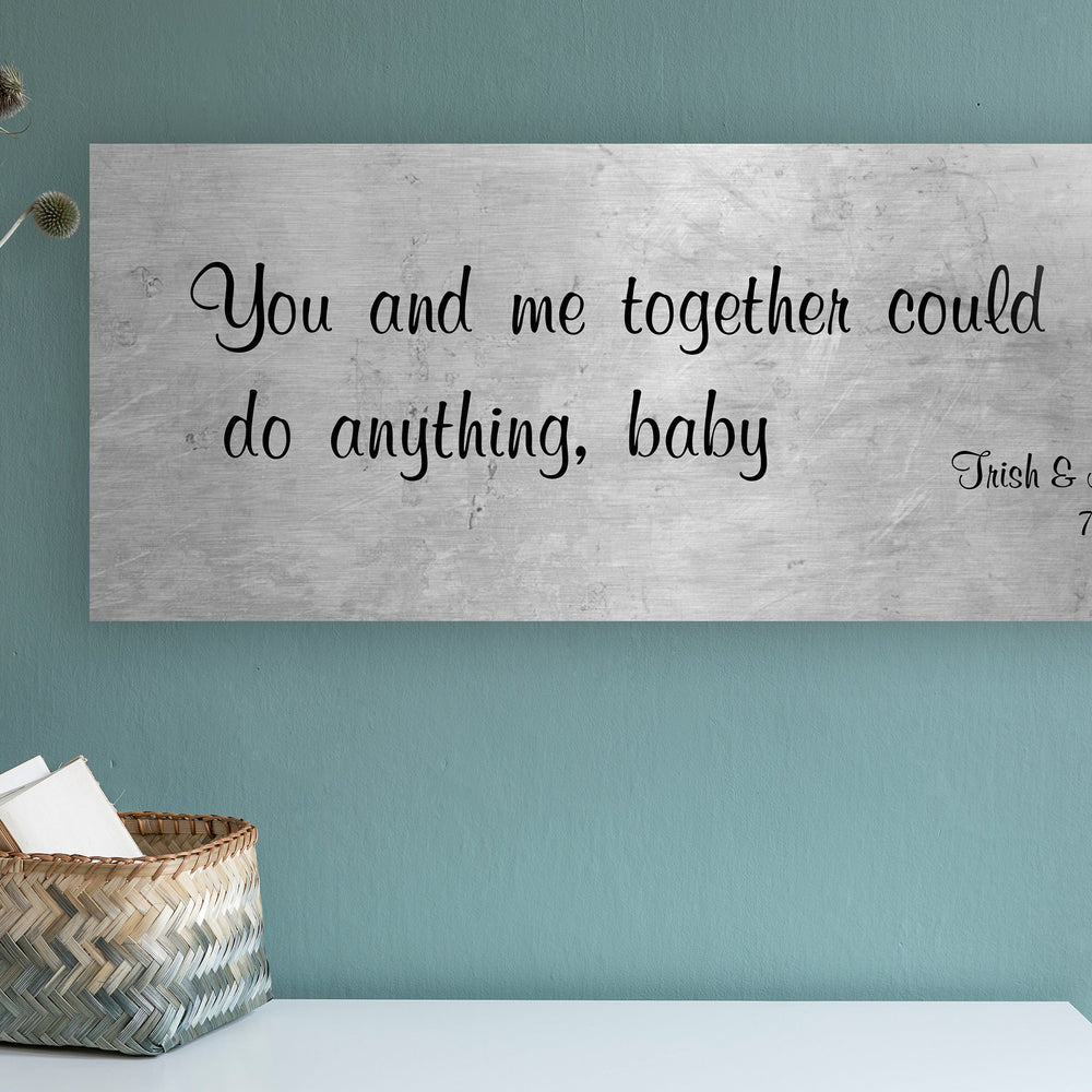 
                  
                    Romantic Tin Gift, Song quote sign, Sign with song lyric, Women anniversary plaque, 10th anniverary momento, Custom Gift for Wife, Est sign
                  
                
