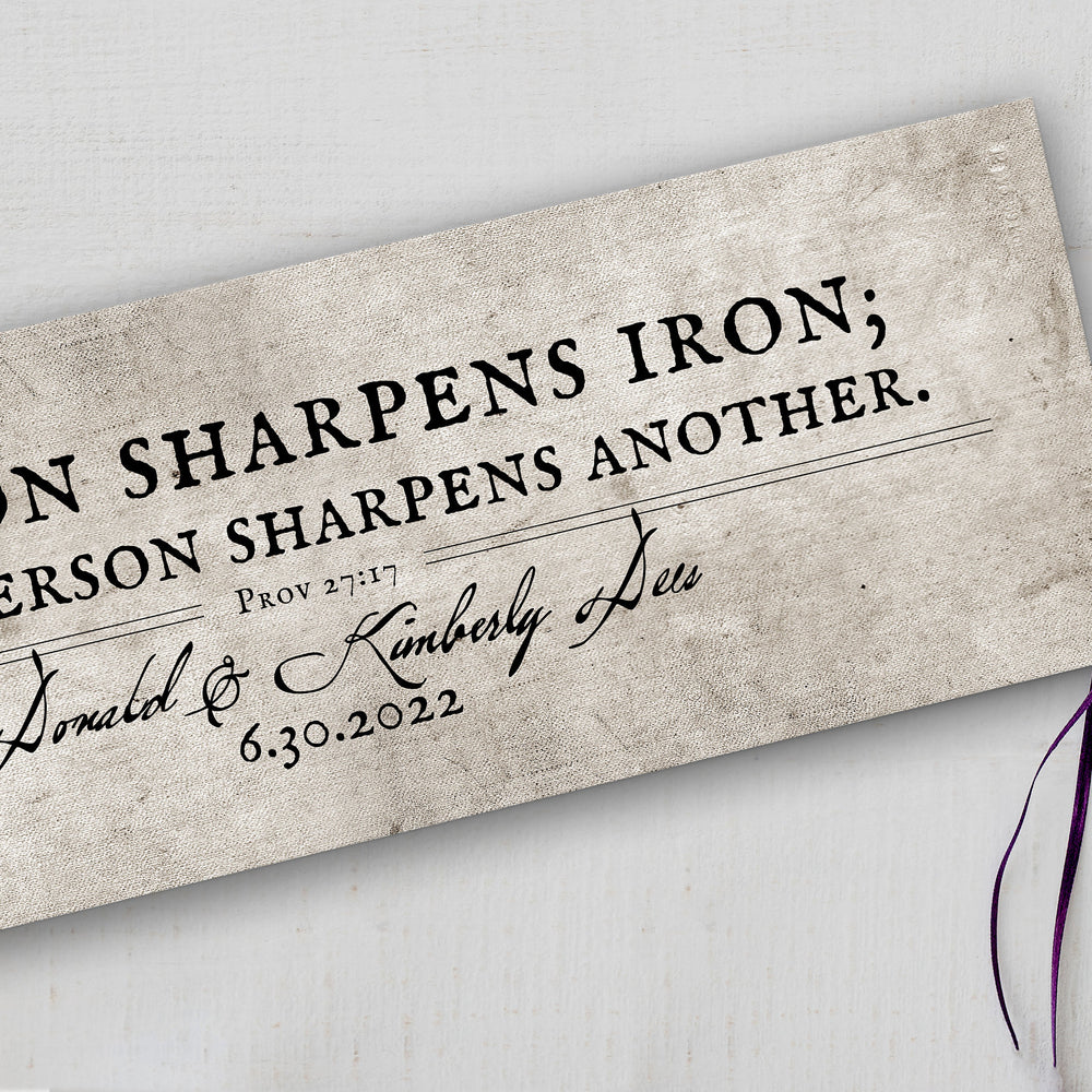 Iron sharpens Iron Sign, Cotton Gift, Scripture Gift for Couple, Cotton Anniverary Gift, Religious Gift for couple, Iron sharpen iron gift