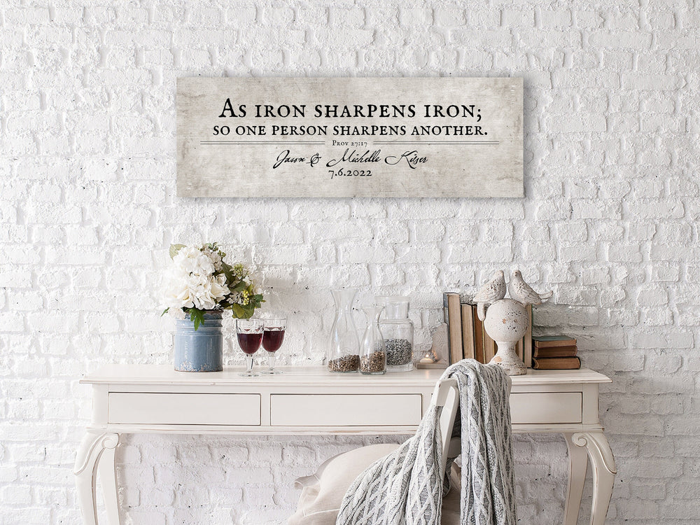 
                  
                    Iron sharpens Iron Sign, Cotton Gift, Scripture Gift for Couple, Cotton Anniverary Gift, Religious Gift for couple, Iron sharpen iron gift
                  
                