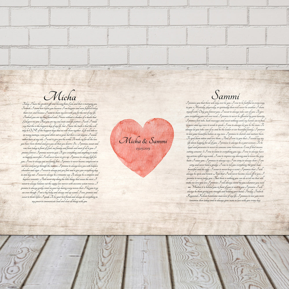 
                  
                    Our Vows on Wood Sign, Wedding Vow gift, Wooden Anniverary Gift, Print vows, 5th Anniversary Gift, 5 Year Gift, Personalized Wood Gift
                  
                