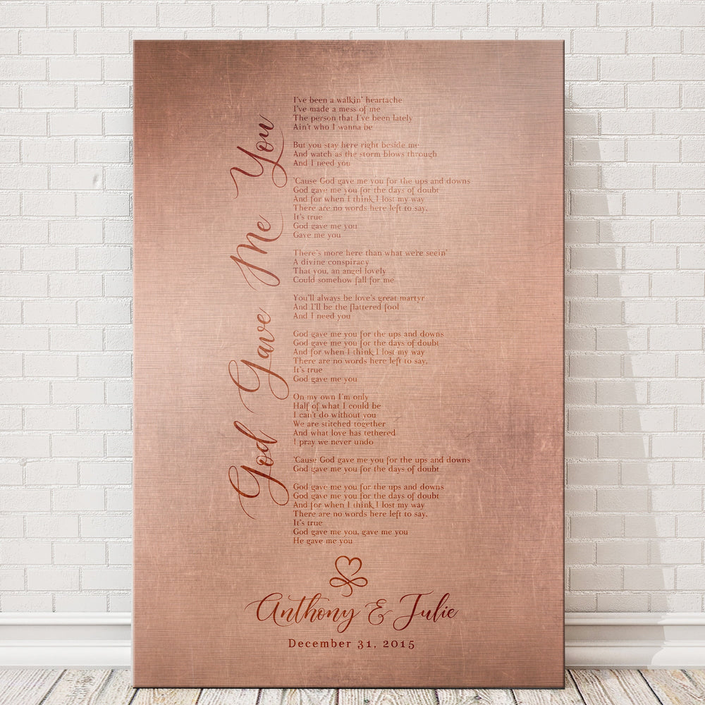 
                  
                    Infinity heart song lyric decor, Copper anniversary gift for wife, 7th anniversary gift, Song lyric gift, Copper Gift, 7th Anniversary Gift
                  
                