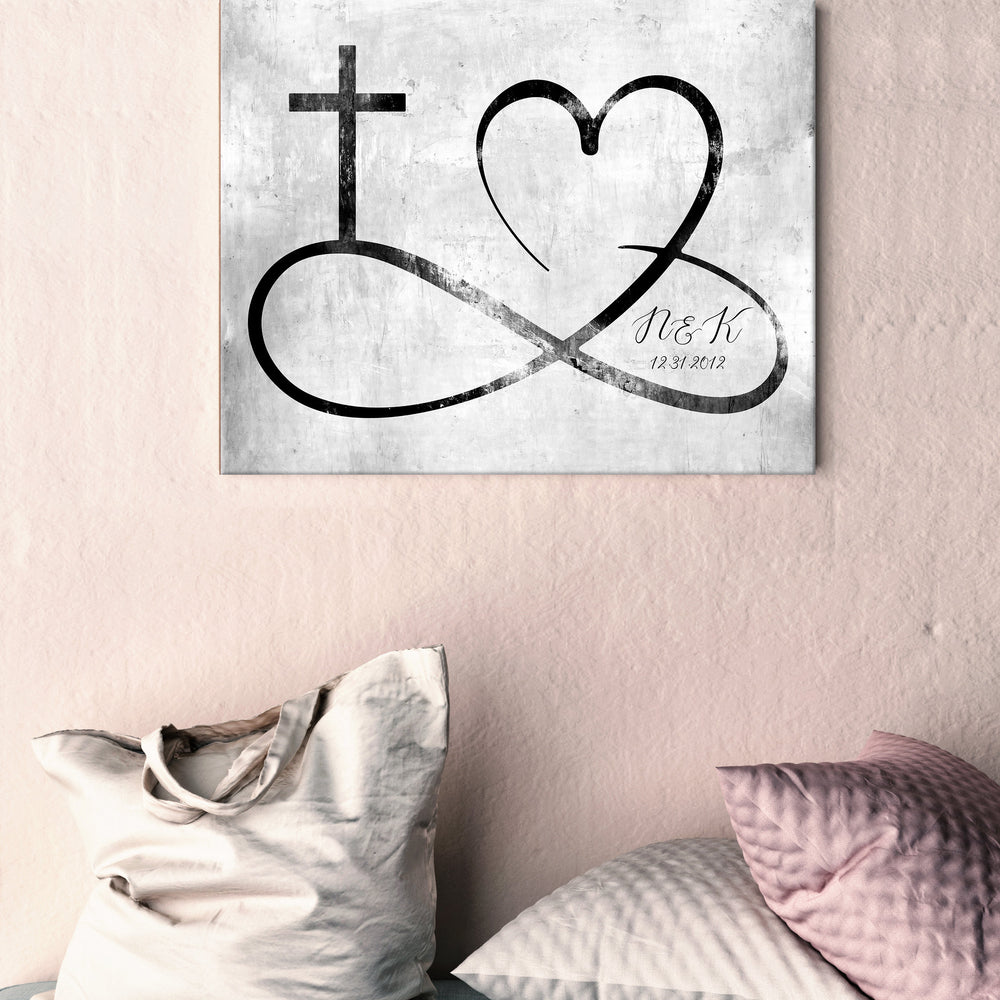 
                  
                    Personalized love infinity cross wall decor, Custom est. sign, Iron gift for wife, Couple sign, His and Her wall art, Couples gift with name
                  
                