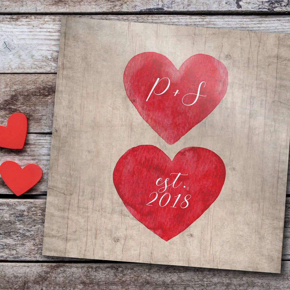 
                  
                    Hearts on Wood , Est. Sign, I Love You Gift, Personalized Valentines Day Decor, Romantic Wooden Gift, Couple's Name Sign, 5th Anniversary
                  
                