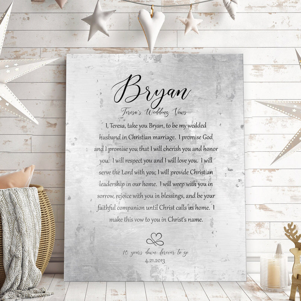 personalized wedding vow decor tin sign