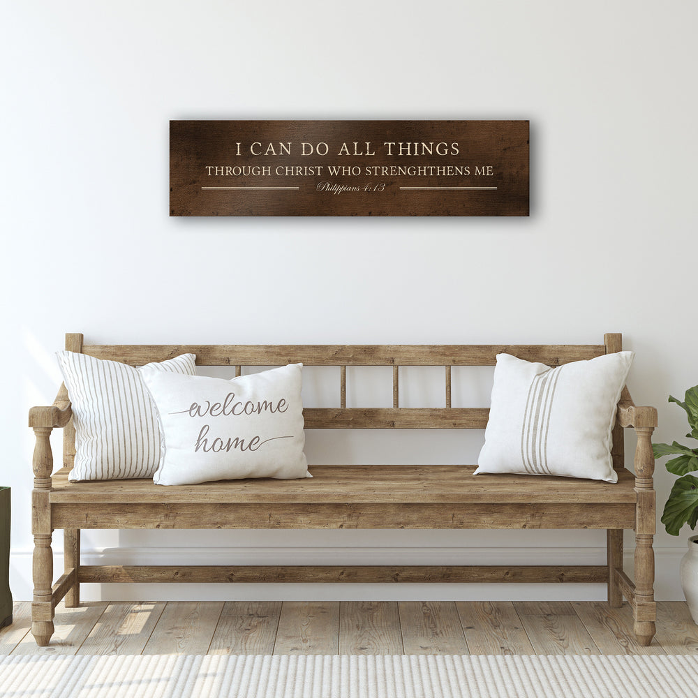I can do all thing, Phil 4:13, Scripture Wall Decor, Rustic Scripture Art, Christian wall hanging, Bible Verse Decor, Inspirational men gift