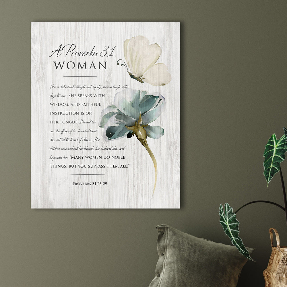 
                  
                    A Proverbs 31 Woman Country Farmhouse Sign, Inspirational Religious wall decor, Gift for her, 5 year anniversary Gift, Christian wall Decor
                  
                