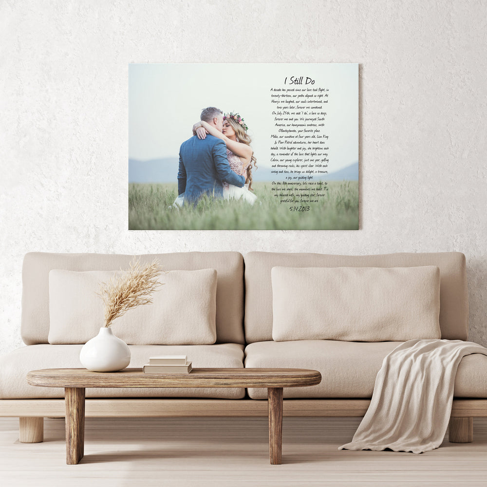 
                  
                    Cotton Canvas, Photo Gift with Song, 2 Year Anniversary Gift for wife, Cotton Anniversary Gift, Canvas print with poem, Poem on Canvas, Art
                  
                