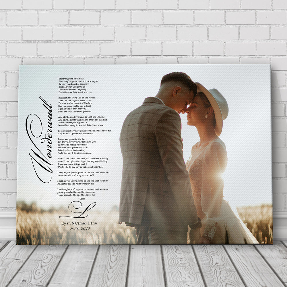 Our Song on Canvas, Canvas with lyrics, 2nd Anniversary Gift for for him, Unique photo gift, anniversary gift for friends, custom lyric art