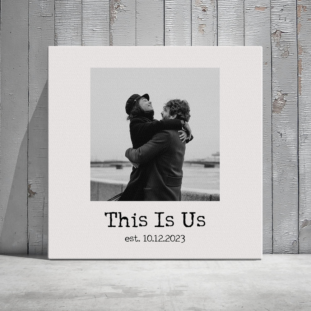 
                  
                    This Is Us, Personalized Photo Canvas, Custom quote on Canvas, Photo Gift for Couple, Cotton Anniversary present, Anniversary Gift for wife
                  
                