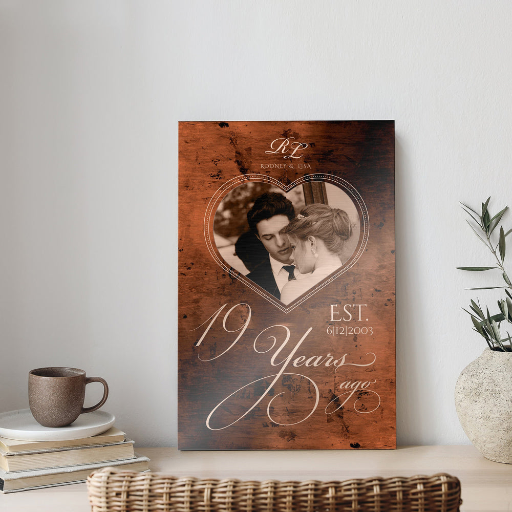 
                  
                    Personalized Bronze Anniversary Sign, 8 Years Ago, Photo Gift, 19th Anniversary Plaque, Bronze Photo Gift, Anniversary Gift Wedding Photo
                  
                