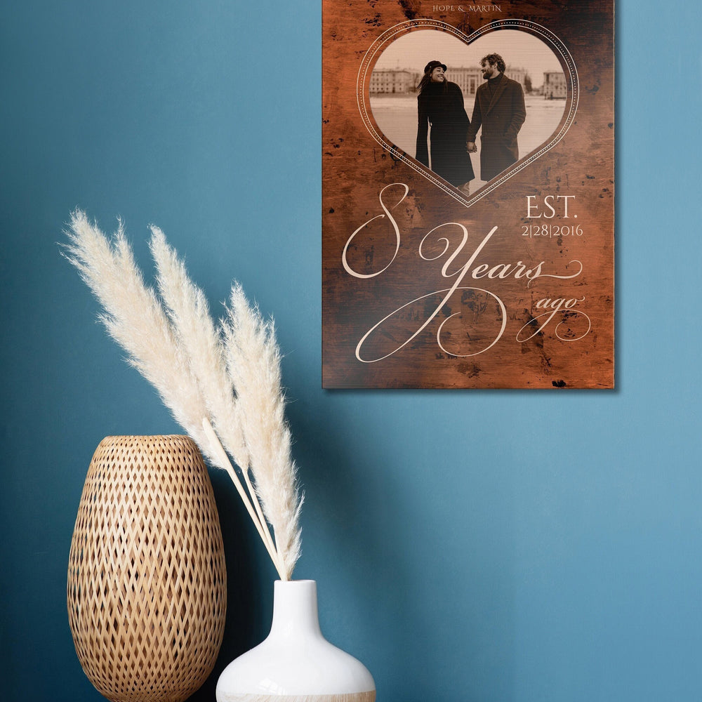 
                  
                    Personalized Bronze Anniversary Sign, 8 Years Ago, Photo Gift, 19th Anniversary Plaque, Bronze Photo Gift, Anniversary Gift Wedding Photo
                  
                