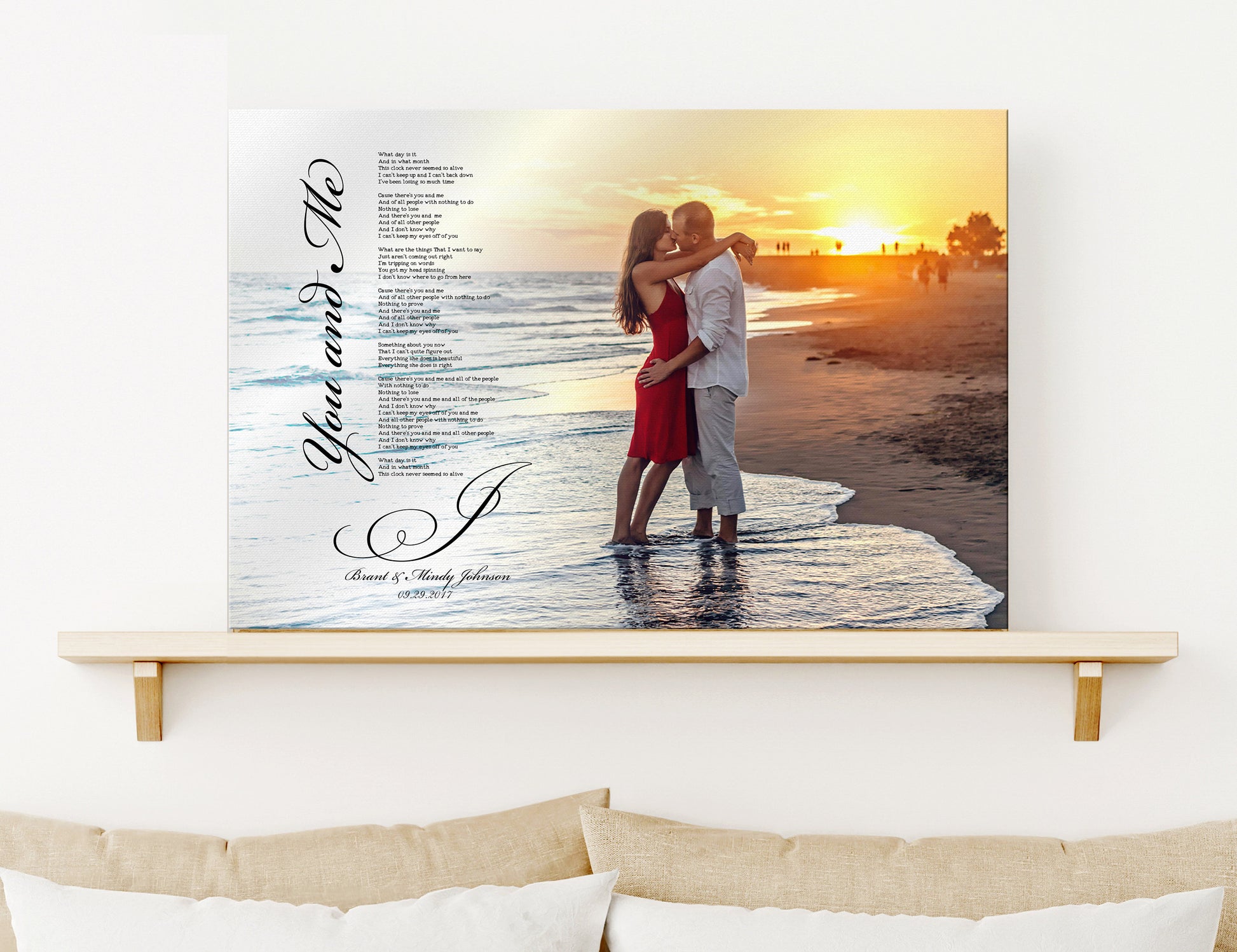 Our Song on Canvas, Canvas with lyrics, 2nd Anniversary Gift for for him, Unique photo gift, anniversary gift for friends, custom lyric art