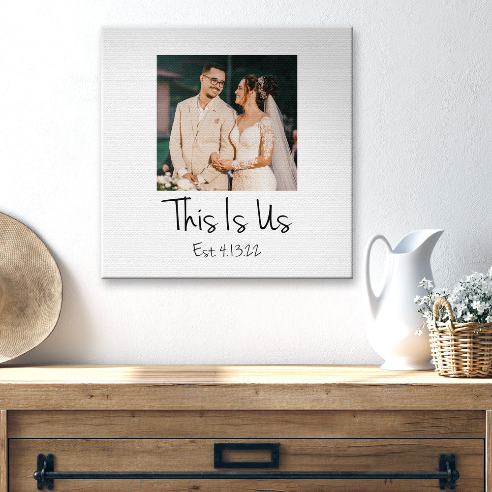 
                  
                    This Is Us, Personalized Photo Canvas, Custom quote on Canvas, Photo Gift for Couple, Cotton Anniversary present, Anniversary Gift for wife
                  
                