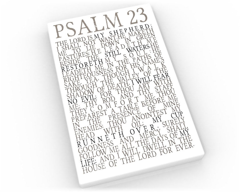 
                  
                    Psalm 23 Subway sign on Canvas Bible verse print "The Lord is my Shepherd I shall not want." Christian Word art Scripture canvas
                  
                
