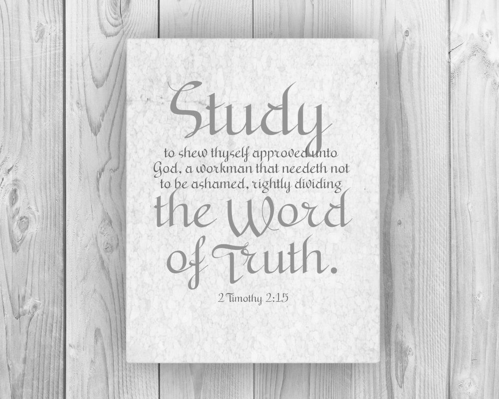 2 Timothy 2:15  on Canvas; Study to show thyself approved  ; teacher gift ; homeschool decor; faith inspired word art - Fine art and canvas personalized anniversary and inspirational gifts